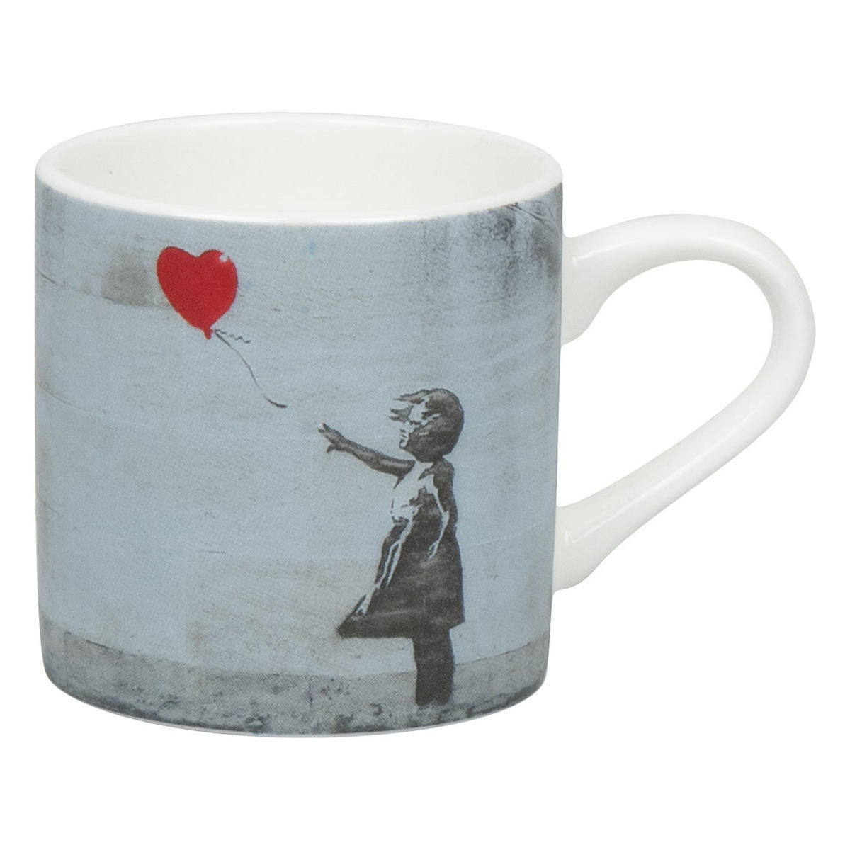 ESPRESSOTASSE Girl with Balloon - Banksy mit Untertasse - Naturfarben, Keramik (0.095L) - Könitz