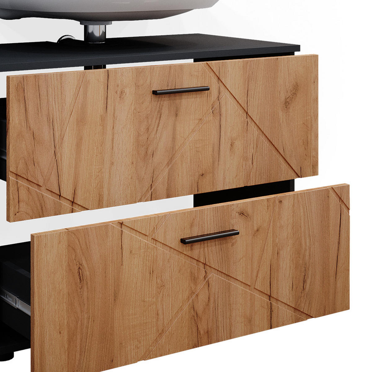 WASCHBECKENUNTERSCHRANK Irma Goldkraft Eiche/Anthrazit 80 x 58.6 cm - Anthrazit/Eiche Wotan, Holzwerkstoff (80/58.6/41cm) - Vicco