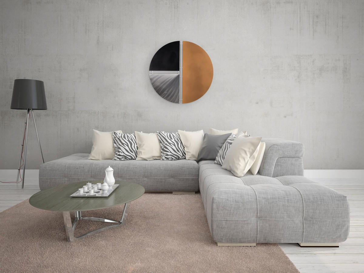 WANDDEKO Schwarz 60/60 cm - Schwarz, Metall (2/60/5cm) - KUNSTLOFT