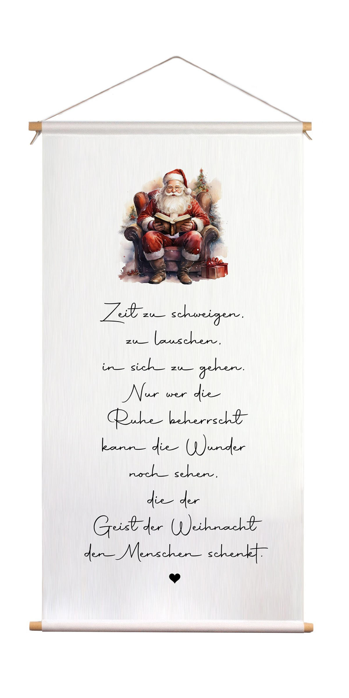 POSTER aus Stoff 60x120 cm Spruch Weihnachten - Weiß, Textil (60/120/2cm) - artissimo