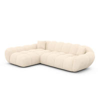 ECKSOFA Liva Creme Strukturstoff L-Form Links - Creme, Textil (265/160cm) - VAROYAL