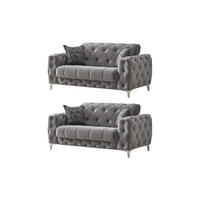 SITZGARNITUR Acelya, Grau Stellvariante 2+2 - Grau, Holzwerkstoff/Kunststoff (180/80/100cm)