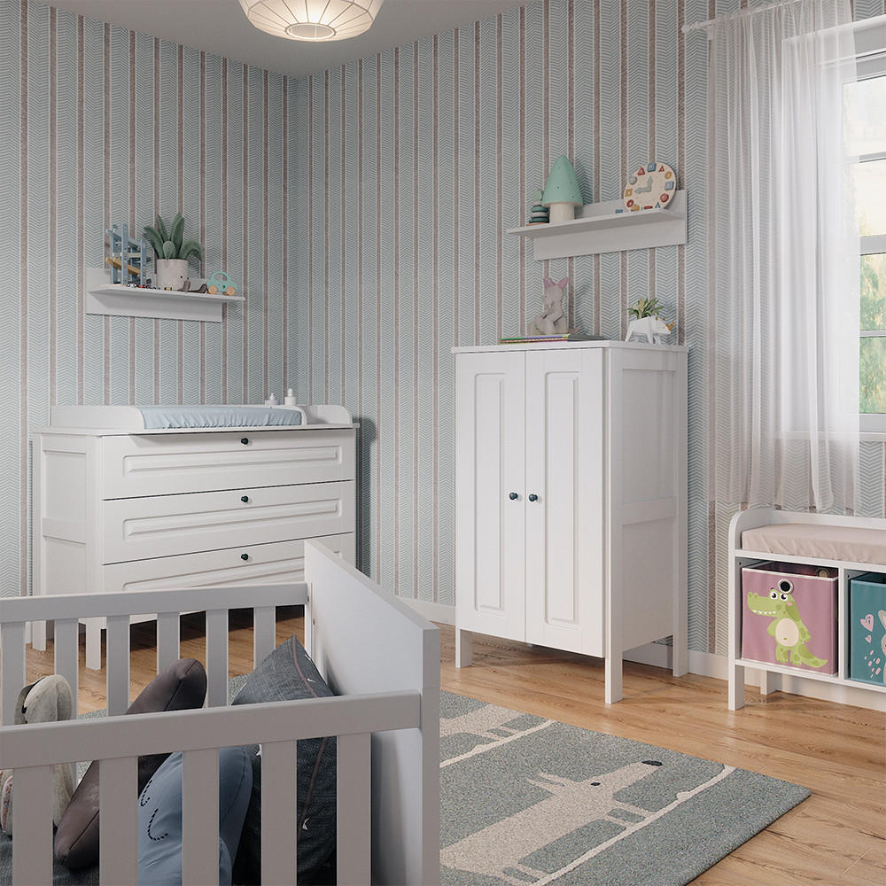 KINDERKLEIDERSCHRANK Ajaton Weiß 70 x 120.6 cm - Weiß, Holzwerkstoff (70/120.6/53.4cm) - VitaliSpa