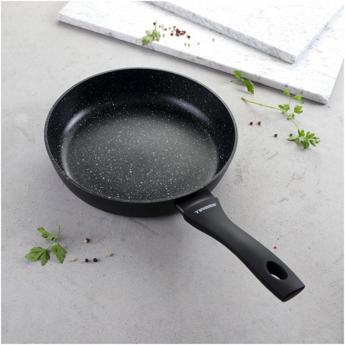 PFANNE Schwarz 33/24/5 cm TS2402 - Schwarz, Metall (24cm) - Tiross 