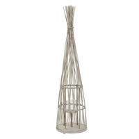 BAMBUSOVÁ LAMPION V: 132 cm, dřevěná barva, styl boho - přírodní, dřevo (34/132/34cm) - ECD-Germany