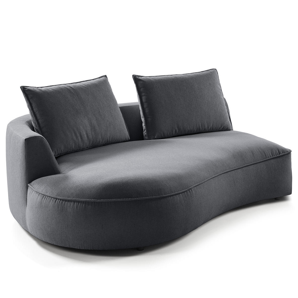 OTTOMANE - modular - Schwarz/Grau, Kunststoff/Textil (196/82/146cm) - home24