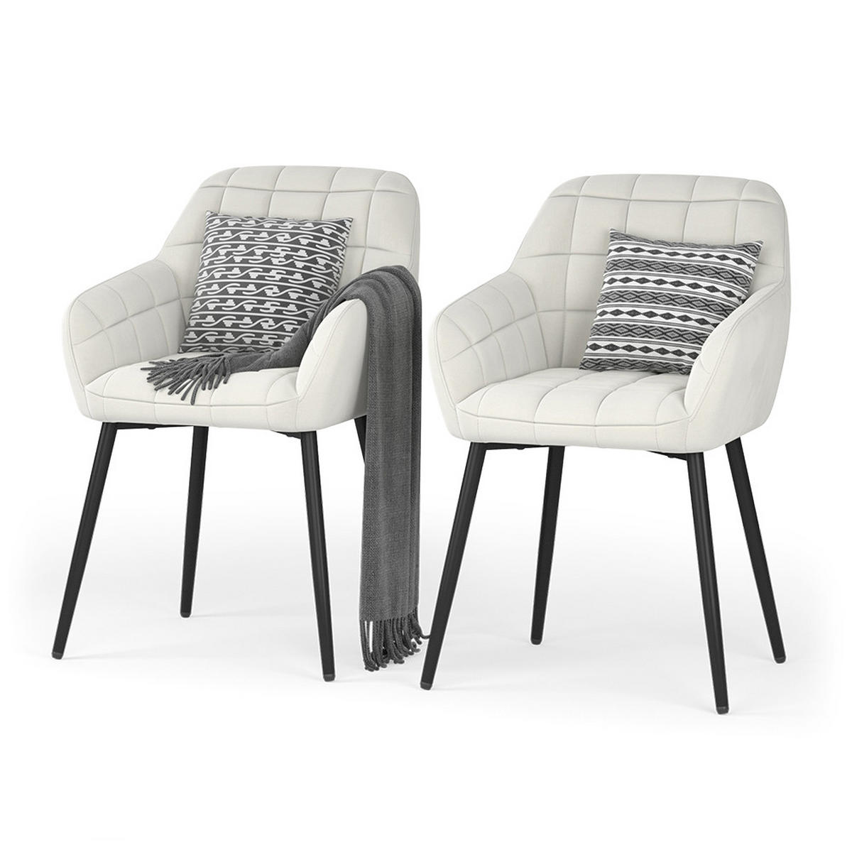 ŽIDLE JÍDELNY Relio Béžová 53.5 x 55.5 cm Sada 2 kusů - béžová, textil (53.5/79/55.5cm) - Vicco