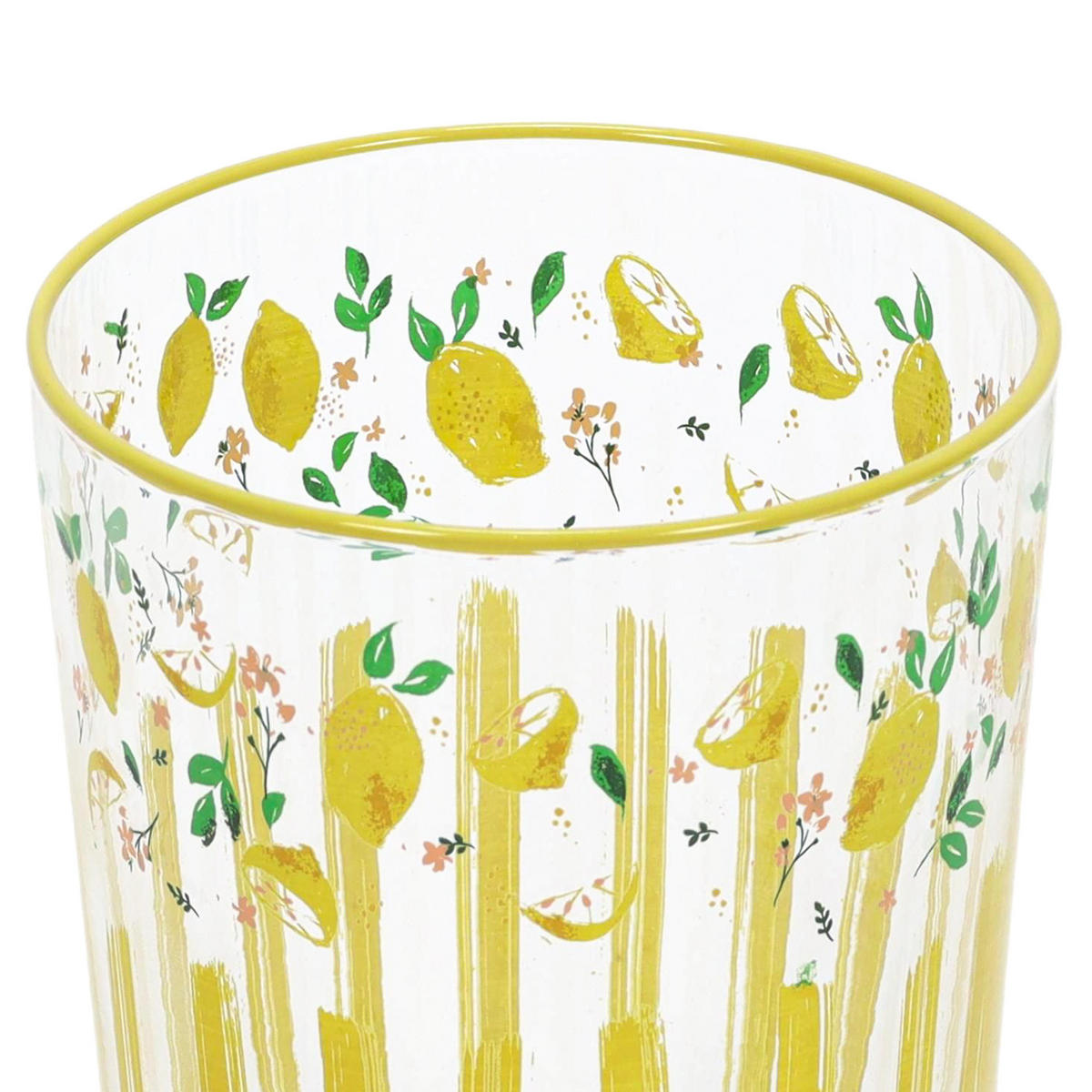 GLAS mit Obstmuster Gelb 510 ml 8,8/8,8/12 cm - Multicolor, Glas (0.51L) - Excellent Houseware