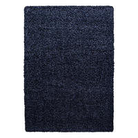 TEPPICH Hochflor Unifarben Polypropylen Wohnzimmer Shaggy Marineblau Rechteckig 240x340 - Blau, Textil (240/340cm) - KADIMA DESIGN
