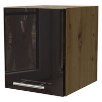 KLAPPHÄNGESCHRANK Essen W4B/30 Schwarz Hochglanz / Eiche Artisan Matt 30 / 32,5 / 36cm - Schwarz Hochglanz/Schwarz, Holz/Holzwerkstoff (30/32.5/36cm) - Feldmann-Wohnen