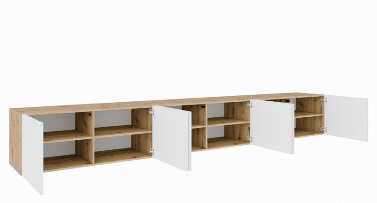 TV-SCHRANK Weiß LION 300 Geschlossen - Weiß, Holzwerkstoff (300/41/40cm) - Sepro Meble