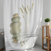 DUSCHVORHANG Set Dekor Badezimmer schimmelresistent waschbar - Weiß, Textil (180/200cm) - MCBOSON