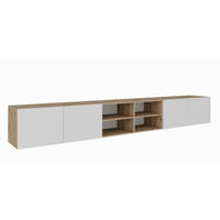TV-LOWBOARD Weiß NIKOL Gefräste Fronten Mit Regalen 300 cm - Weiß, Holzwerkstoff (300/41/40cm) - Sepro Meble