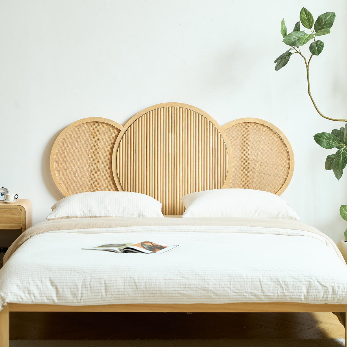 BETTKOPFTEIL Rund Braun 160 cm - Braun, Holz (160/120/3cm) - Nordlys