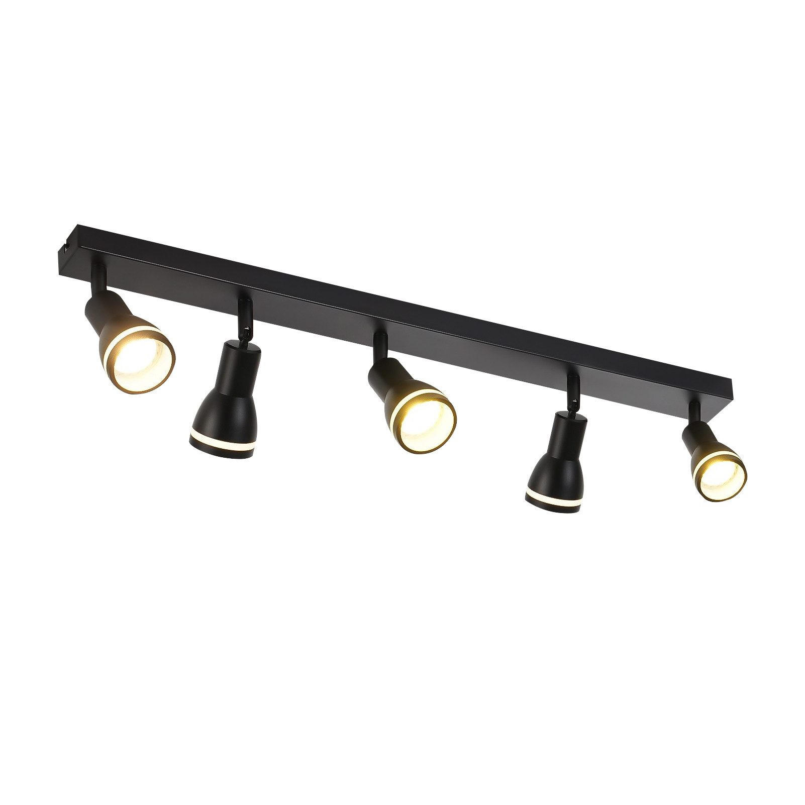STRAHLER Kreuznach 5-flammig 69/5/15.7 cm - Schwarz, Metall (69/5/15.7cm) - Nettlife