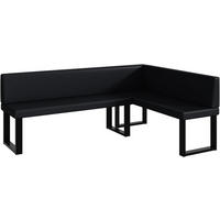 ECKBANK ERIC_U - Schwarz, Leder (142/196cm) - Meblini