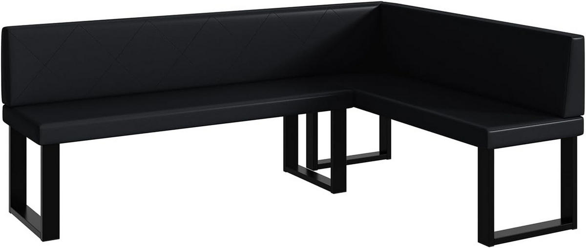 ECKBANK ERIC_U - Schwarz, Leder (142/196cm) - Meblini