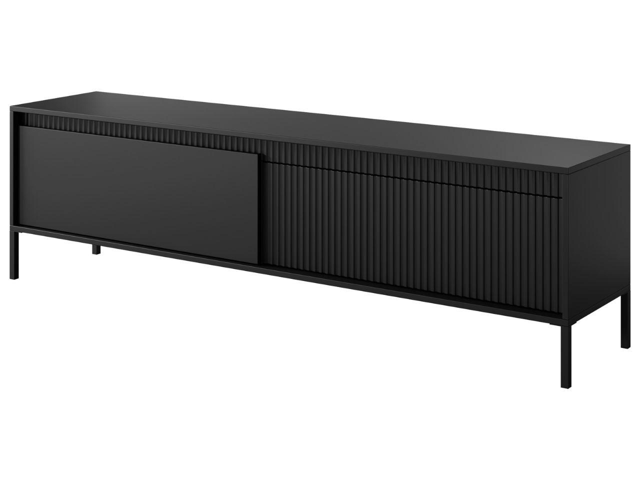 TV-SCHRANK Schwarz 187 cm Sorano - Schwarz, Naturmaterialen/Metall (187/54/40cm) - Graingold