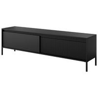 TV-SCHRANK Schwarz 187 cm Sorano - Schwarz, Naturmaterialen/Metall (187/54/40cm) - Graingold