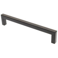 MÖBELGRIFF BA 160mm Küchengriff Schwarz matt Schrankgriff schmal Türgriff eckig - Schwarz, Metall (1/3.2/17cm) - Livingpoint24