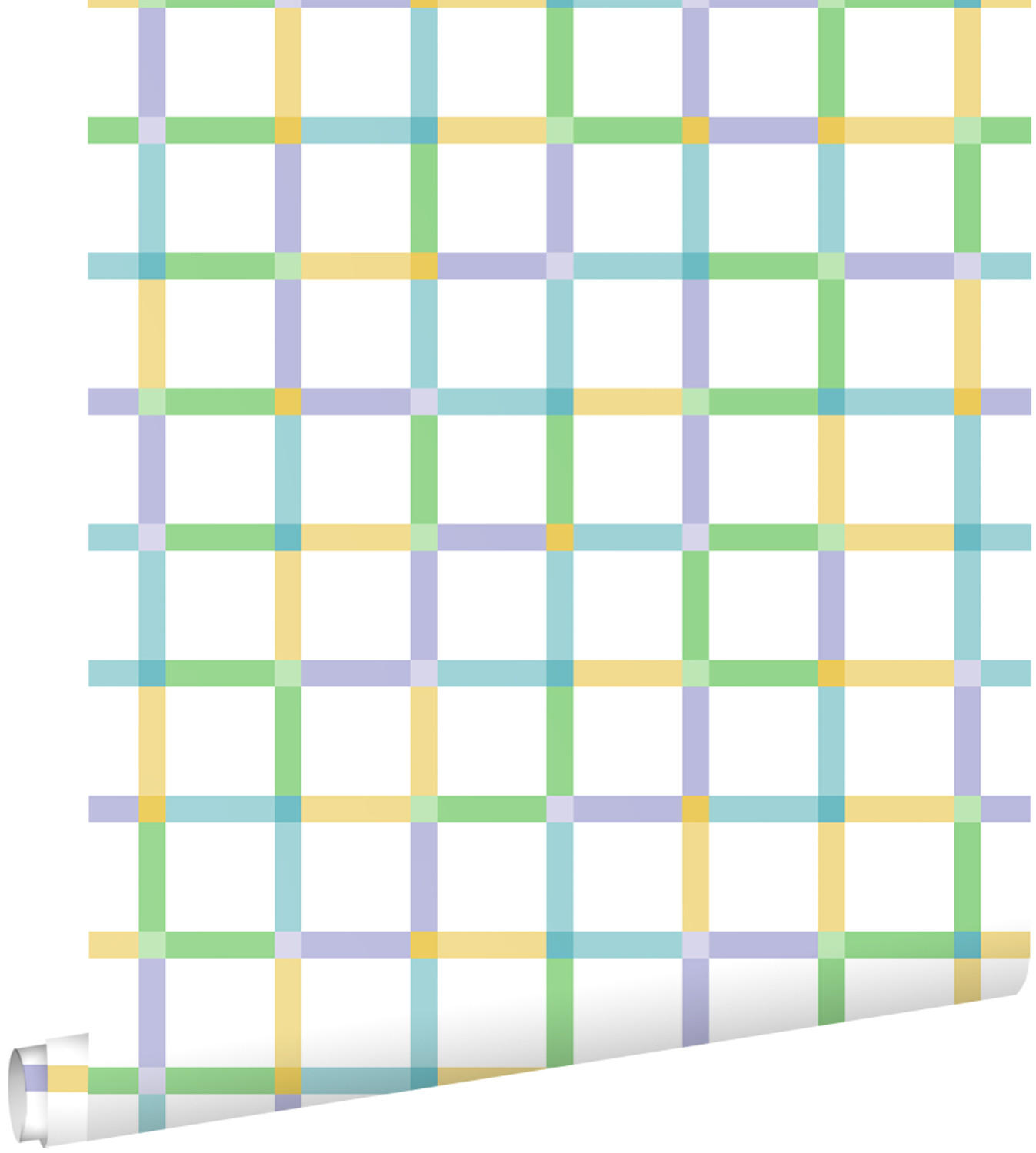 TAPETE Karomuster 50 x 900 cm - Weiß, Papier (50/0.1cm) - ESTAhome