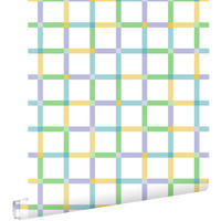 TAPETE Karomuster 50 x 900 cm - Weiß, Papier (50/0.1cm) - ESTAhome