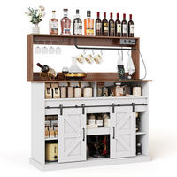 SIDEBOARD 120/40/130 cm mit 2 Schiebetüren & Steckdosen im Landhausstil - Weiß, Holzwerkstoff (120/130/40cm) - BEAOK