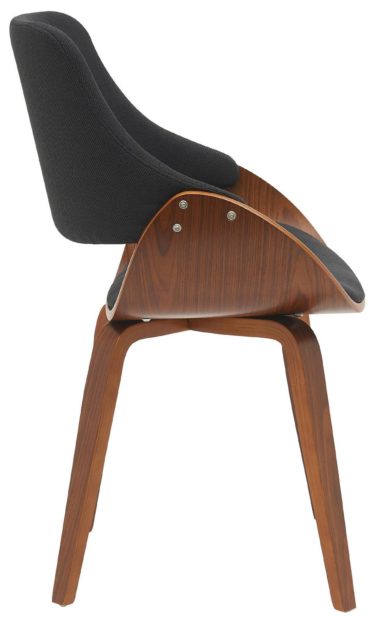 ESSZIMMERSTUHL Stoff walnuss/schwarz - Walnussfarben/Schwarz, Holz/Textil (52/86/54cm) - CLP