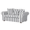 2-SITZER SOFA - Webstoff, gestreift - Grau, Textil (187/88/88cm) - home24