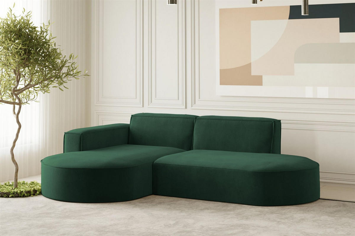 SOFASET Palma In Noel - Grün, Holzwerkstoff/Textil (236/78/165cm) - Fun Möbel