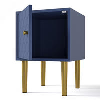 NACHTTISCH 35/51/35 cm Marineblau aus Holz 2er Set - Dunkelblau, Holz (35/51/35cm) - OKMYHOME