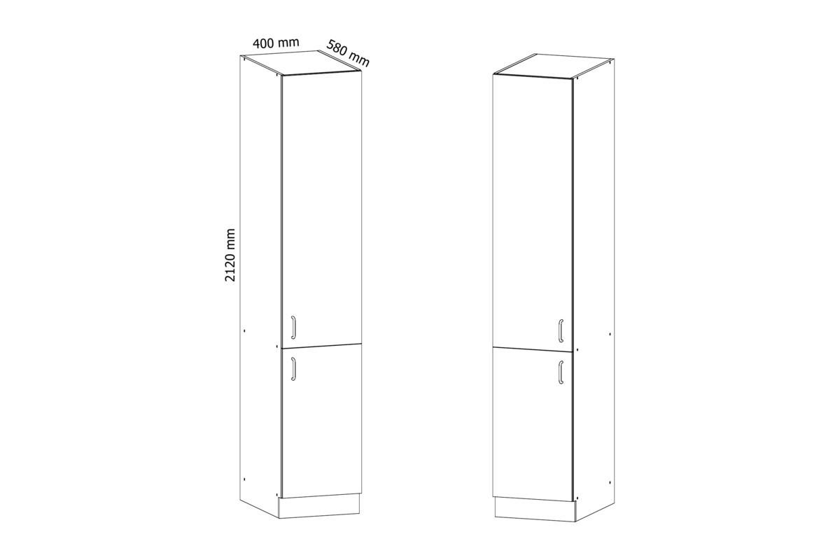 HOCHSCHRANK D40SP – Sycylia Milano – Milano / Walnuss / Links - Walnussfarben, Holzwerkstoff (40/212/58cm) - ROYAL24_MARKT