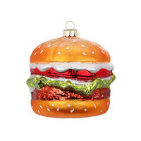 LAALU WEIHNACHTSBAUMSCHMUCK Ornament Cheesburger 10 cm - Gelb, Glas (0.01/1/0.01cm) - LAALU