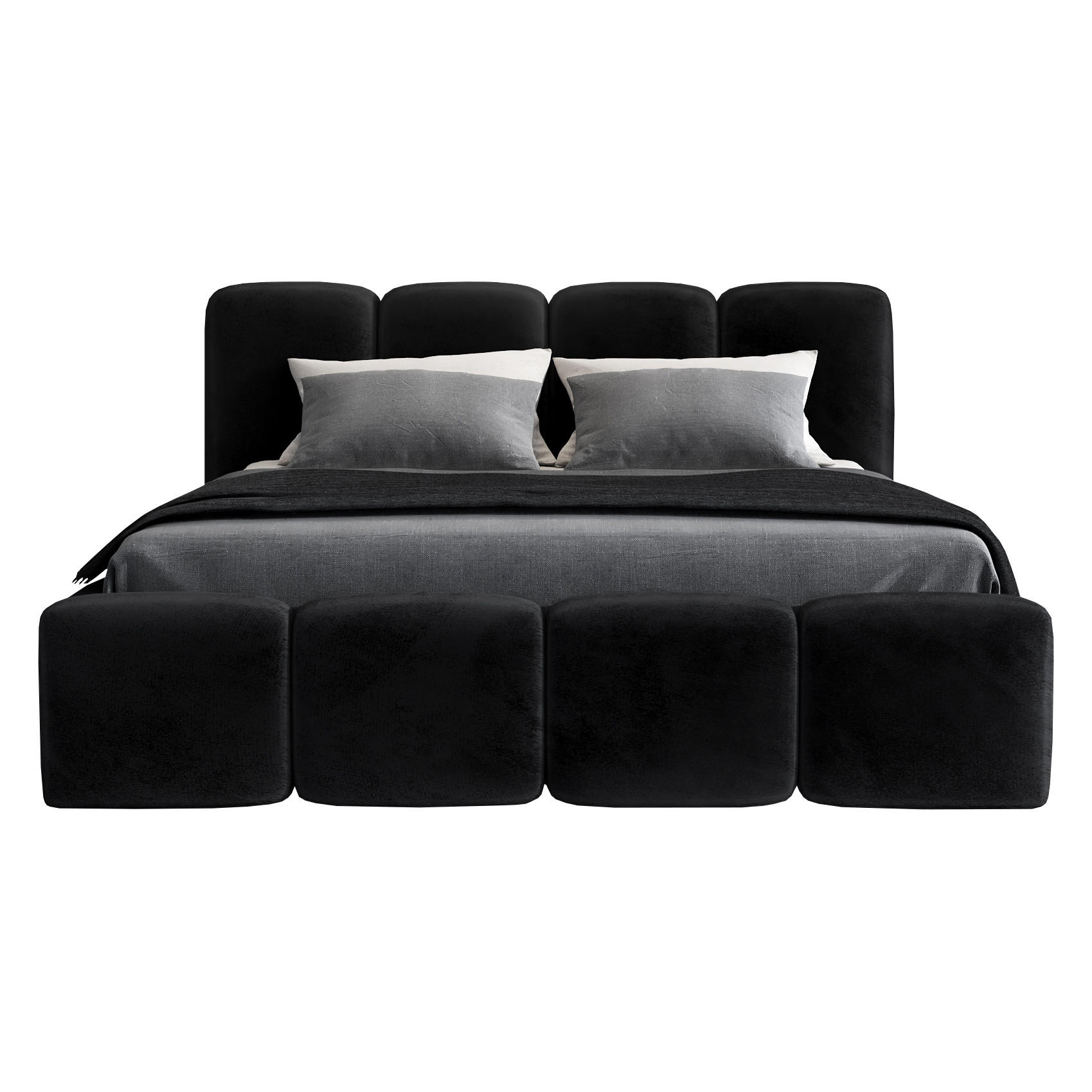 POLSTERBETT DONA 120x200 Schwarz - Schwarz, Textil (120/200cm) - A&J MöbelLand