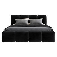 POLSTERBETT DONA 140x200 Schwarz - Schwarz, Textil (140/200cm) - A&J MöbelLand