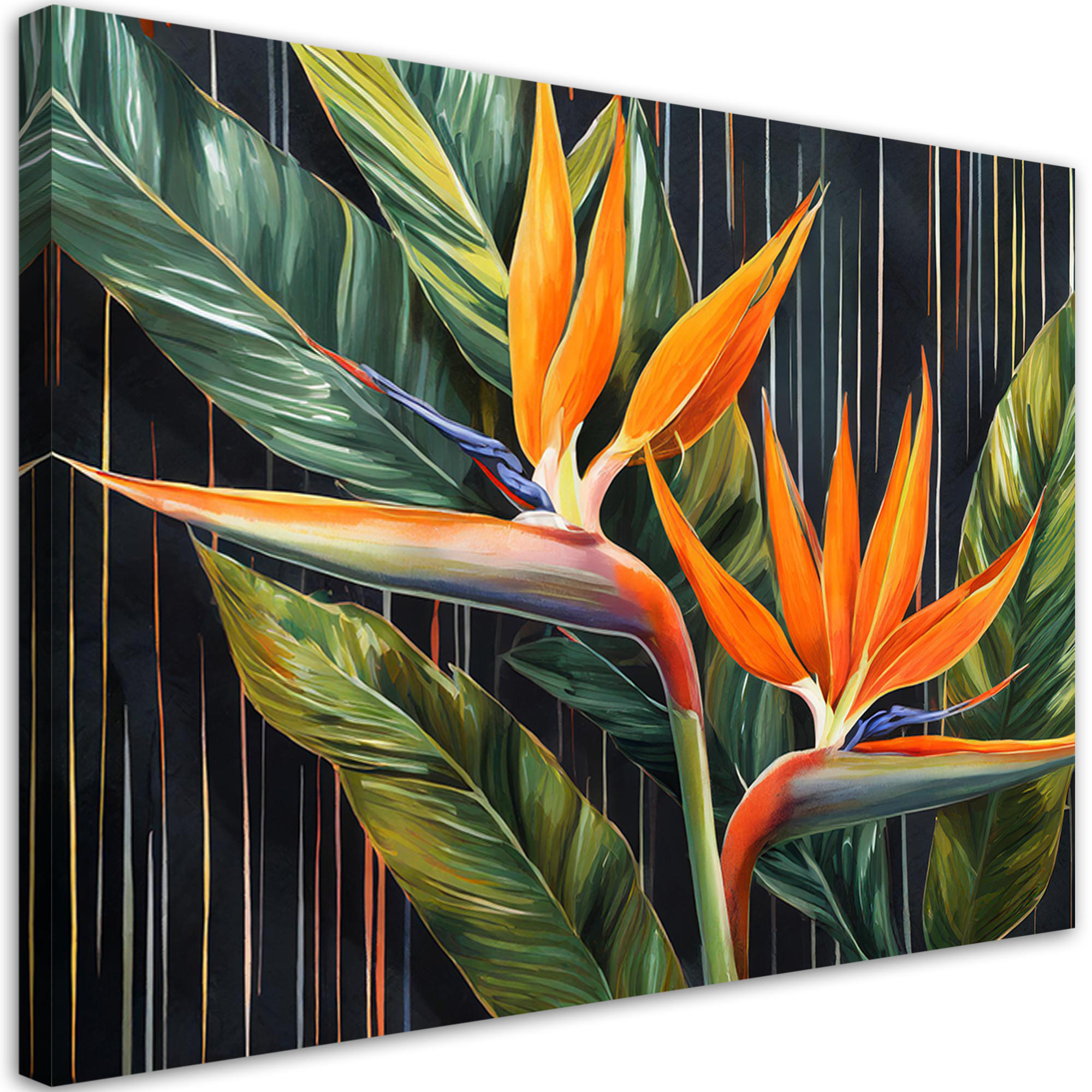 WANDBILD blätter pflanzen botanik - Grün, Textil (60/40cm) - Feeby