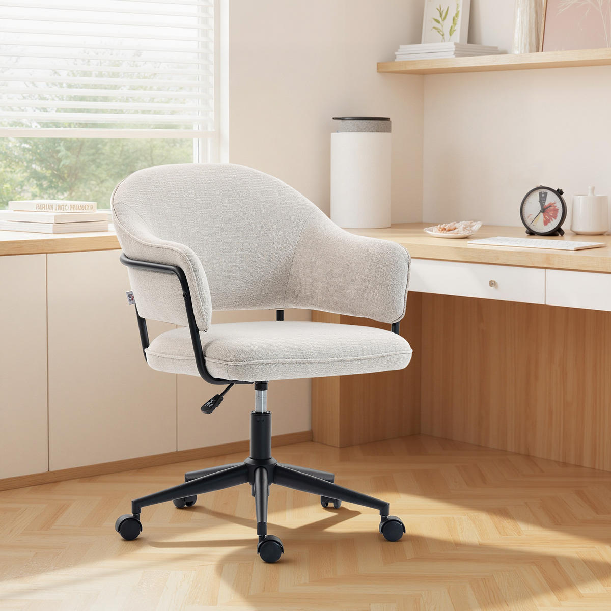 DREHSTUHL DE-11816 höhenverstellbar & 360° drehbar Creme - Weiß, Textil (63/92/65cm) - ComfortXL