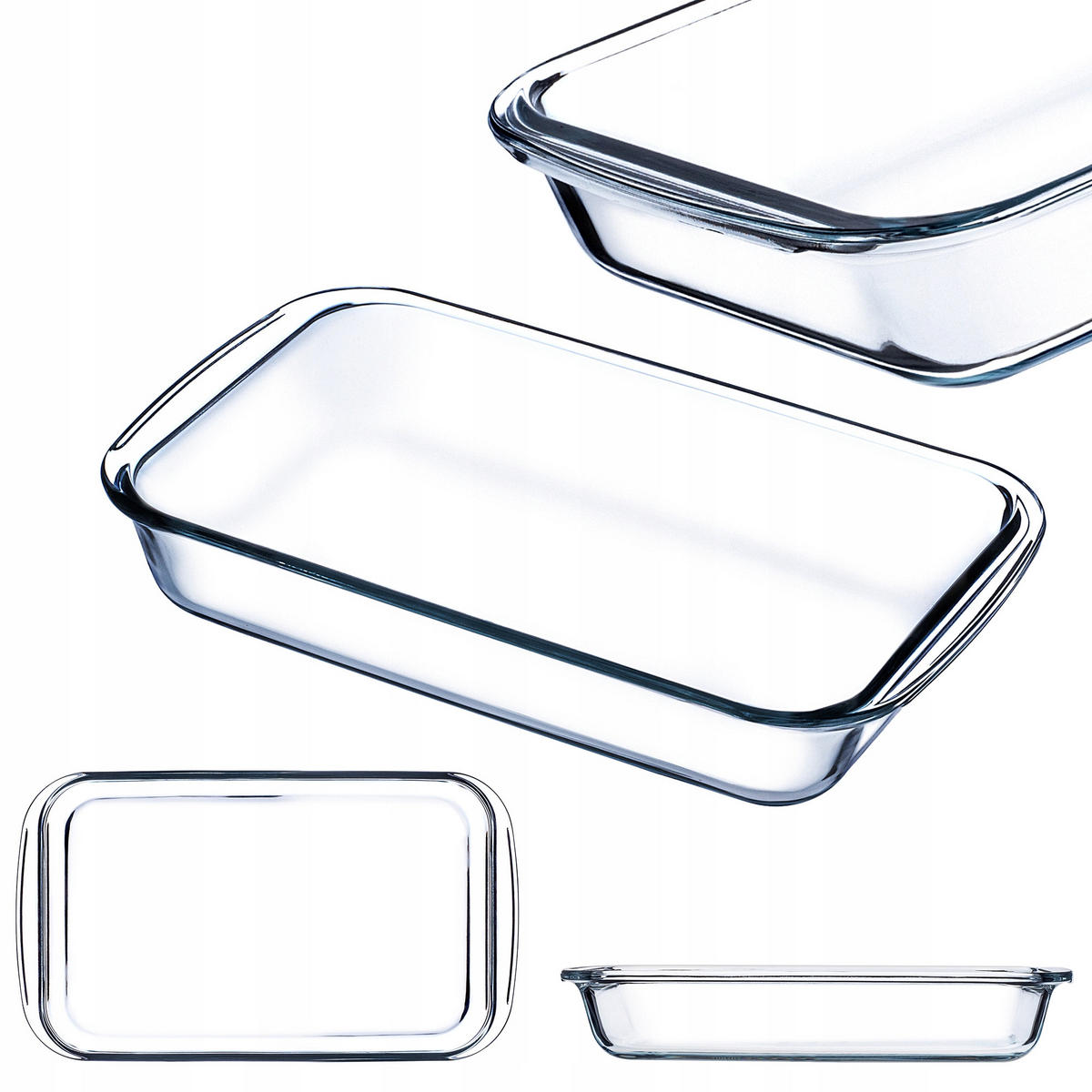 AUFLAUFFORM, 2.2L, Rechteckig - Transparent, Glas (13/36/28cm) - KADAX