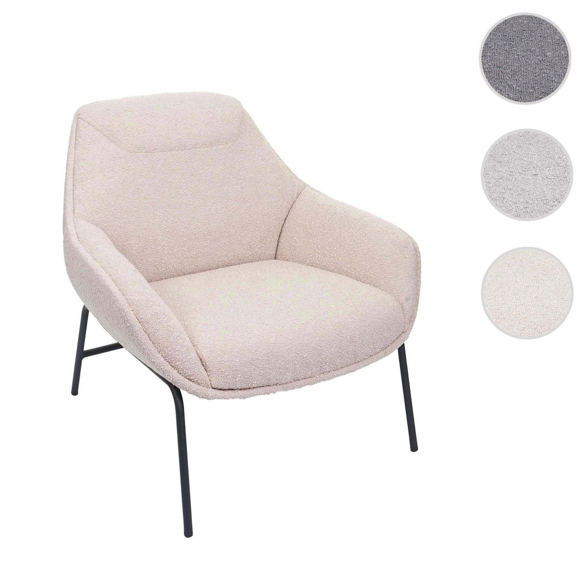 LOUNGE-SESSEL Cremeweiß - Weiß, Textil (80/79/80cm) - MCW