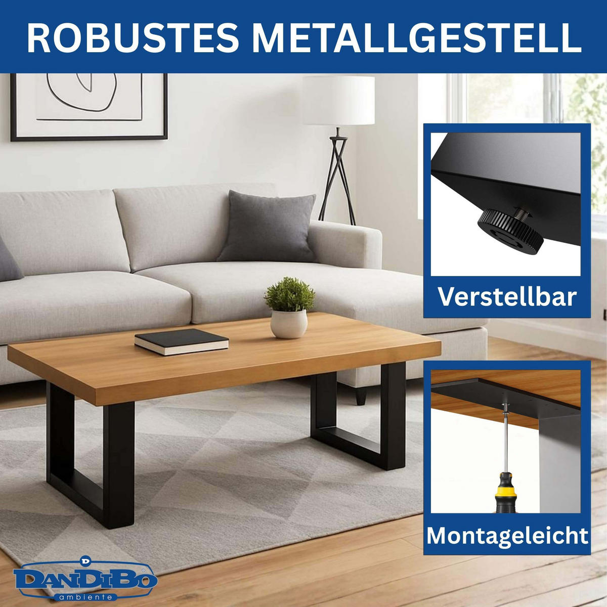 BANKGESTELL Metall Schwarz Set 43 x 40 cm Bank Füße Bankbeine Bankkufen Couchtisch - Schwarz, Metall (8/43/40cm) - DanDiBo