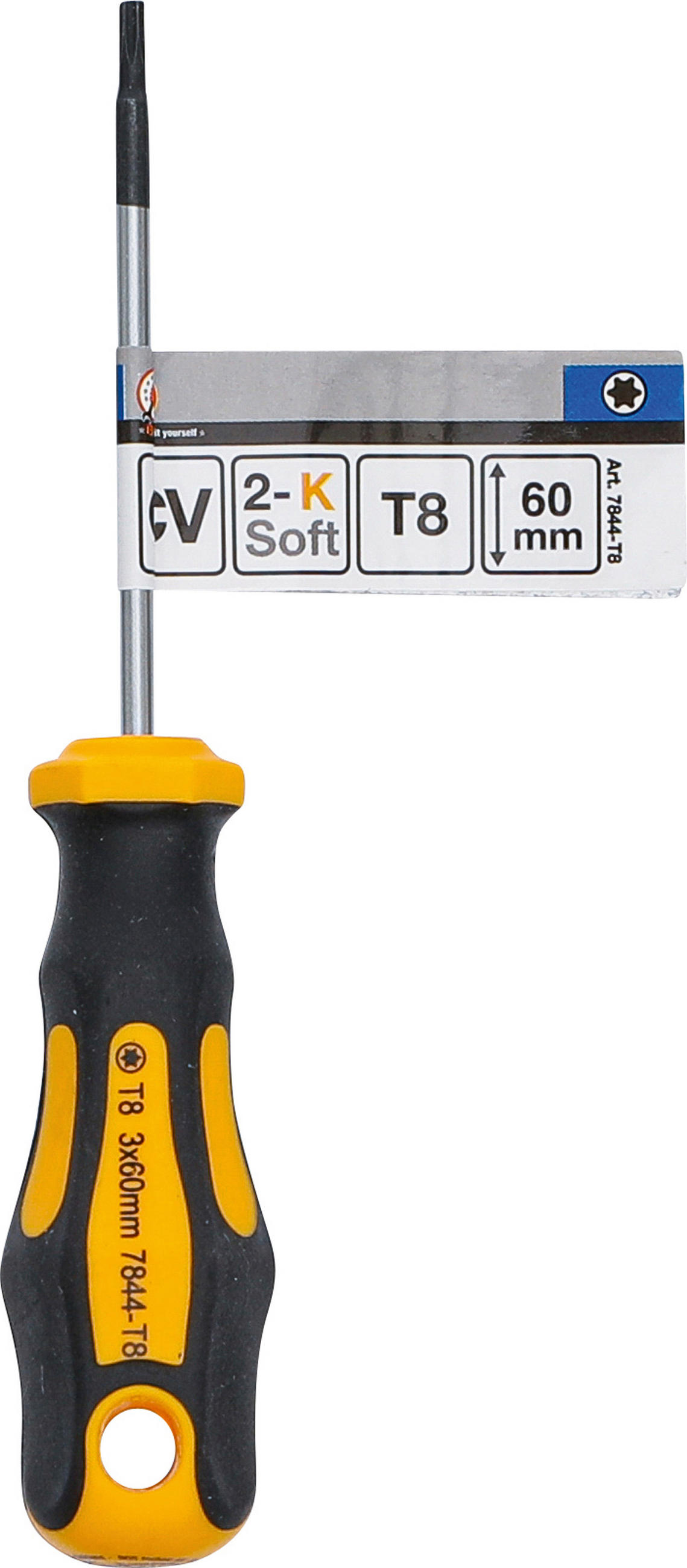 SCHRAUBENDREHER | T-PROFIL (FÜR TORX) T8 | KLINGENLÄNGE 60 MM - Multicolor, Kunststoff/Metall (1/1cm) - BGS technic