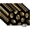 PLATZSETS 6er-Set Eier - Gold - Muster Placemats 45x30 cm - Schwarz, Kunststoff (0.3/45/30cm) - MuchoWow
