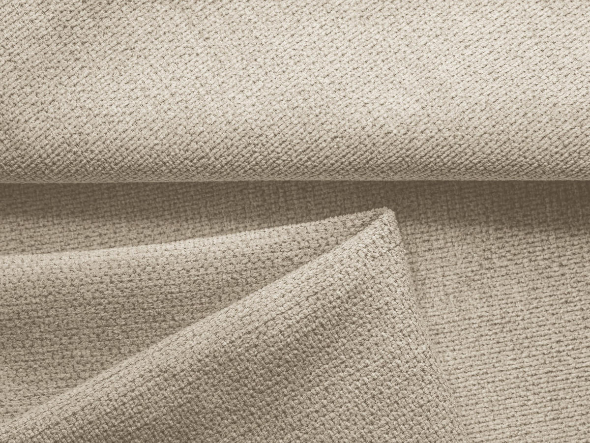 3-SITZER SOFA mit Schlaffunktion Chenille Stoff Beige - Beige/Schwarz, Kunststoff/Textil (216/86/105cm) - Makamii