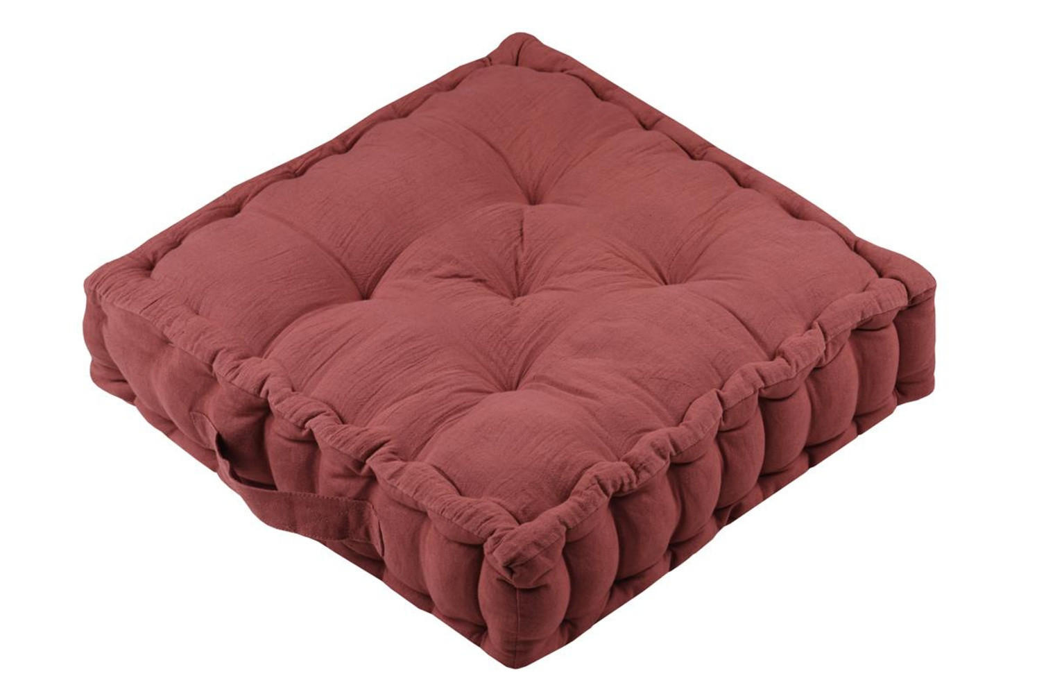 BODENSITZKISSEN Baumwolle Coline 45/45/10 cm - Rot, Naturmaterialien (45cm)