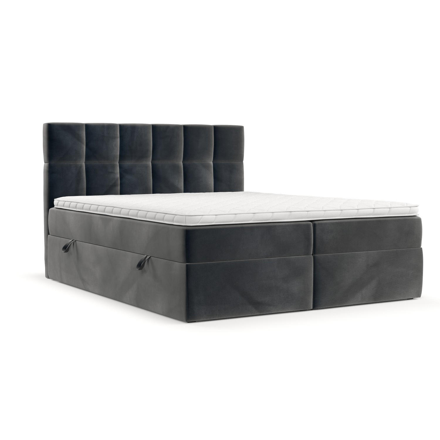 POSTEL BOXSPRING VARENO 160/200 Antracitová - černá/antracitová, kov/dřevo (160/200cm) - AltaBeds