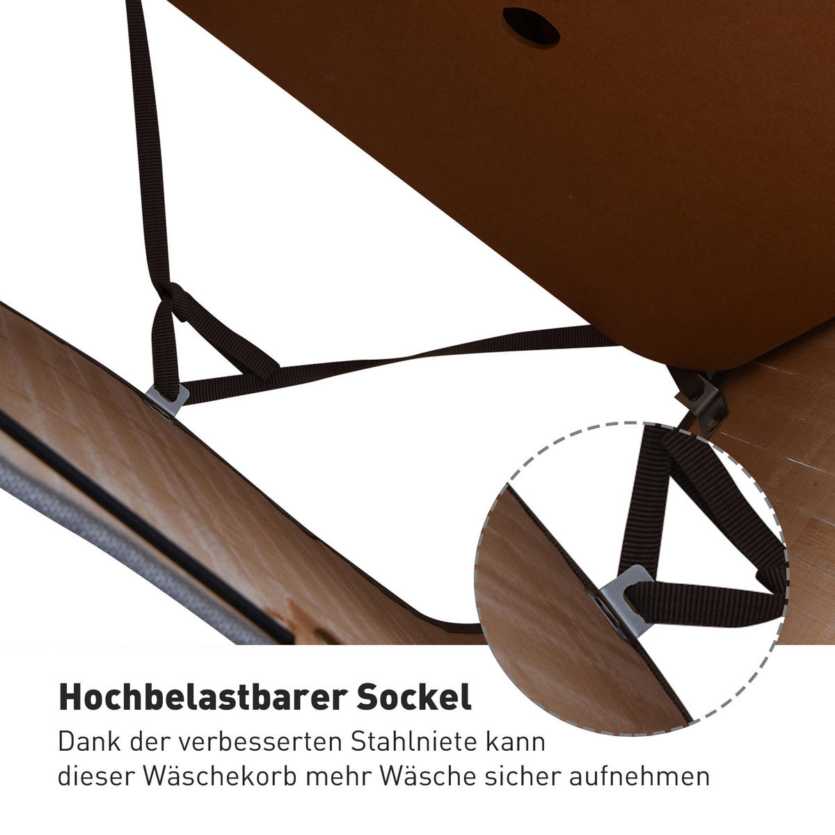 WÄSCHEKORB mit Deckel 70 L, Grau - Grau, Textil (40/60/30cm) - HOMCOM