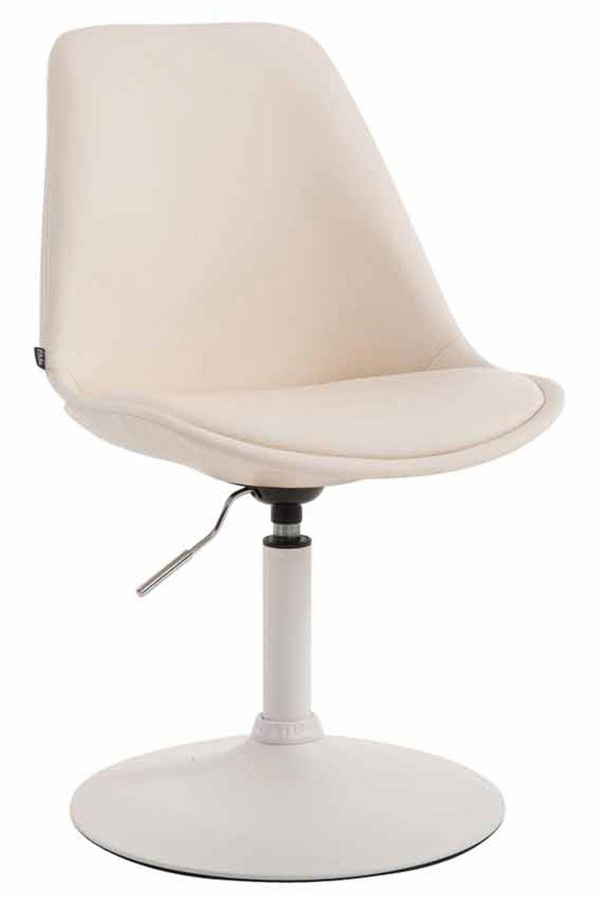 DREHSTUHL Lederlook creme - Creme/Weiß, Textil/Metall (48/76/57cm) - CLP