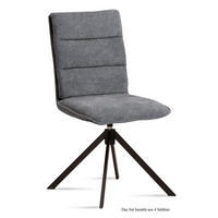 ESSZIMMERSTUHL drehbar (4er-Set) Dekava 47x92x60 Schwarz/Grau - Schwarz/Grau, Kunststoff (60/92/47cm) - 58aufmkessel