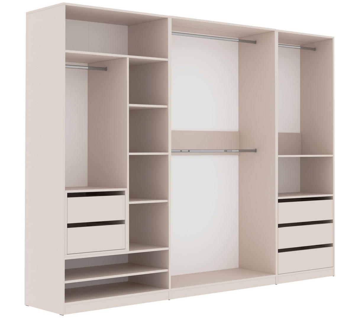 GARDEROBENSCHRANK OFFEN TRES D/C cashmere 250/206/51 cm - Kaschmir, Holzwerkstoff (250/206/51cm) - Marmex Möbel