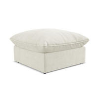 POUF Strukturstoff Beige - Beige/Schwarz, Holzwerkstoff/Kunststoff (75/45/75cm) - Makamii